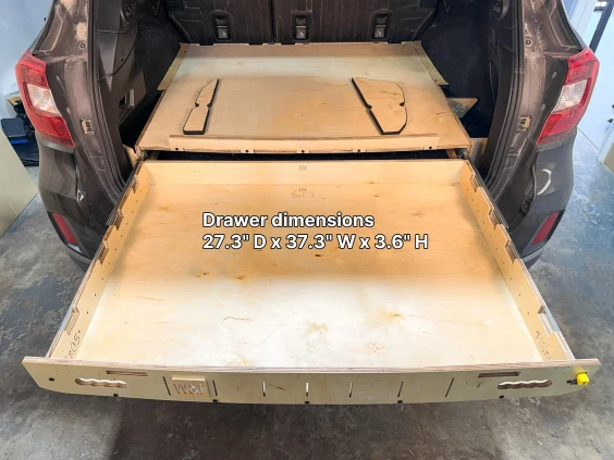 Subaru outback sliding drawer
