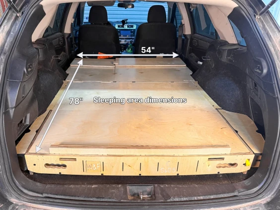 Subaru outback storage system sleeping platforms