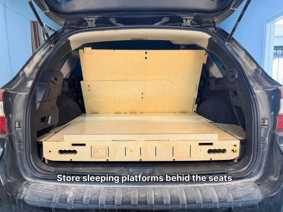 Subaru outback storage sleeping platforms