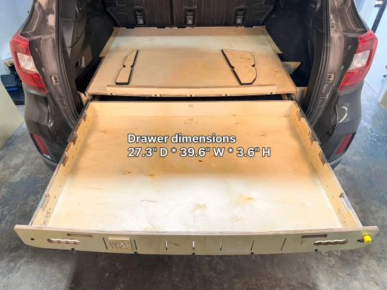 Subaru outback sliding drawer