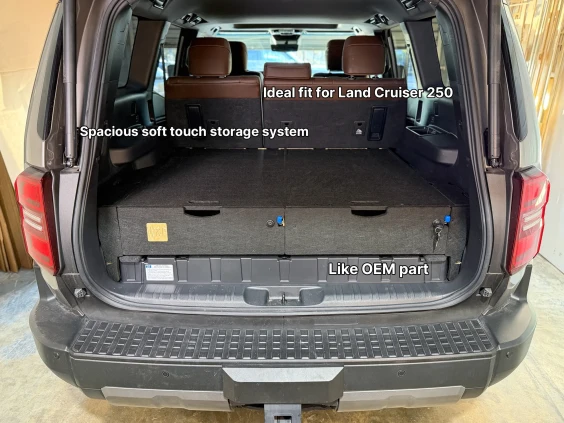 Soft carpet storage system land cruiser
