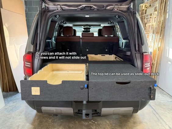 Pullout storage system land cruiser