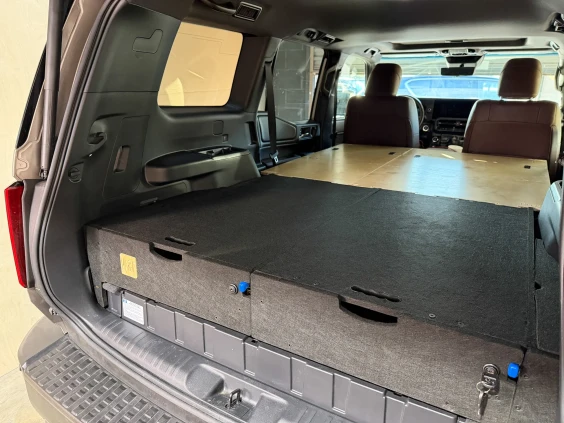 Sleep inside land cruiser