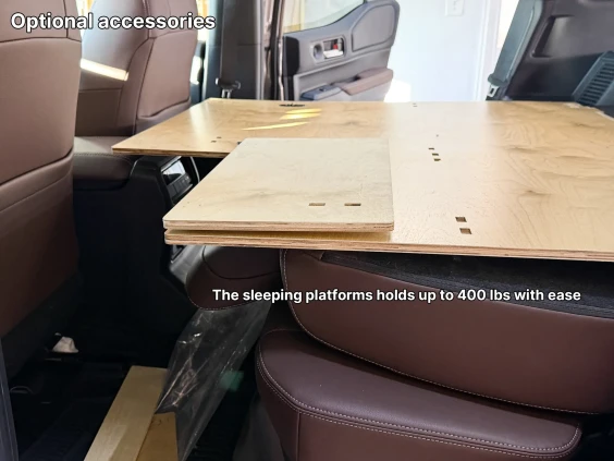 Hinged sleeping platforms land cruiser