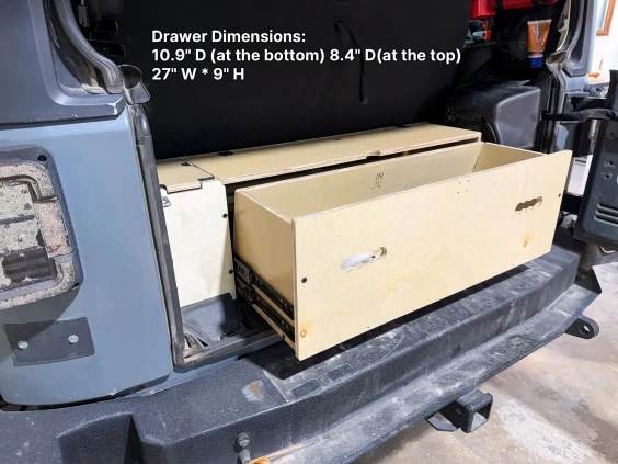 Jeep wrangler jk storage drawer system