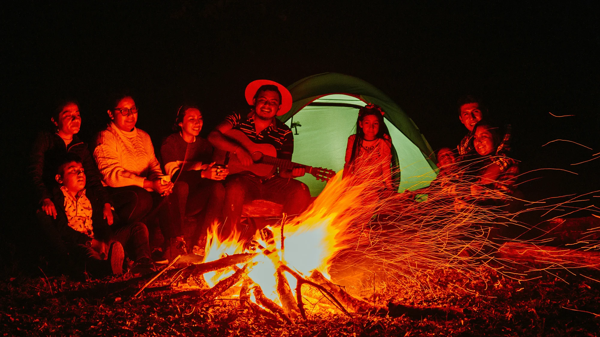 Car camping with family