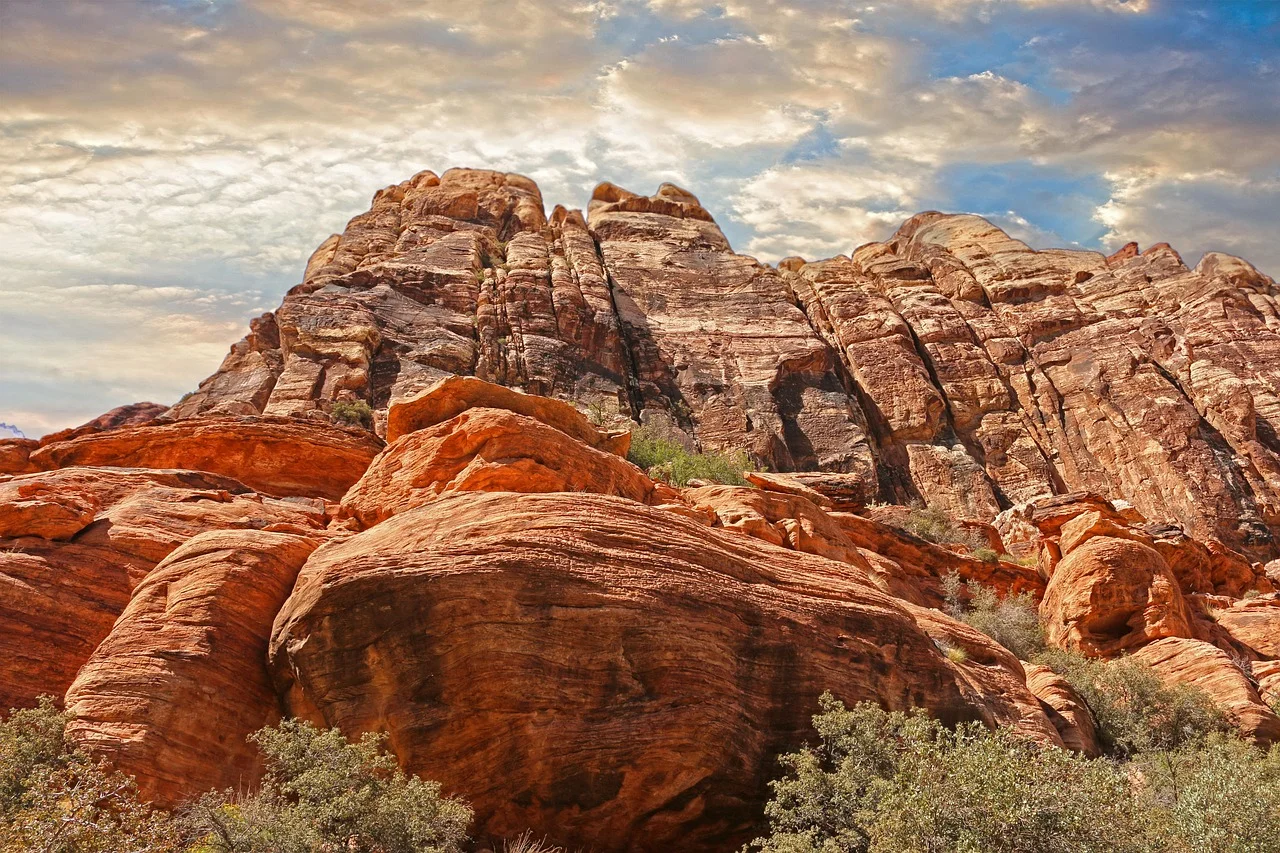 Large red rock formations