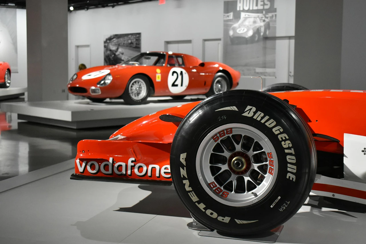 Ferrari exhibit at the petersen auto museum